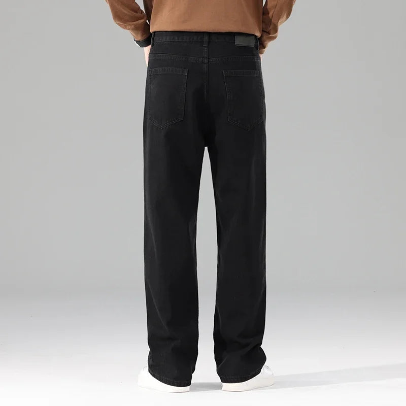 Autumn Jeans Men Black Casual Baggy Trousers Classic Straight Comfortable Wide Denim Trousers  Men Clothing