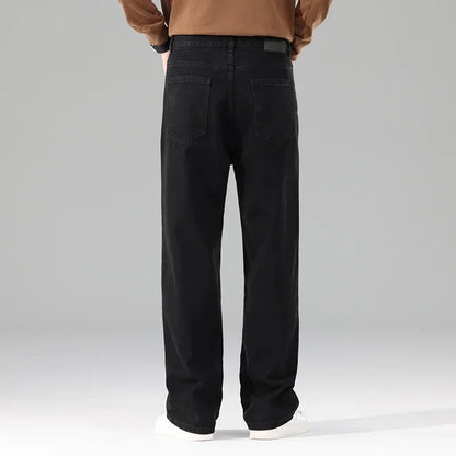 Autumn Jeans Men Black Casual Baggy Trousers Classic Straight Comfortable Wide Denim Trousers  Men Clothing