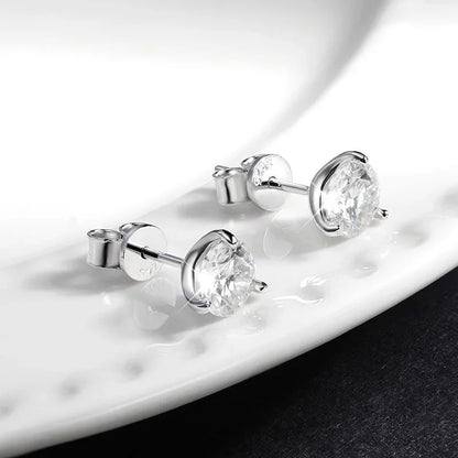 2 in 1 Full D Color Moissanite Stud Earrings for Women S925 Silver 4.6cttw All Diamond Earring Pierced Ear Fine Jewelry