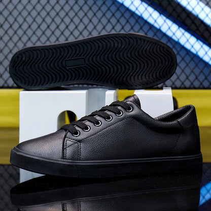 Spring Summer Flat Mens Casual Shoes Soft Pure Black Fashion Male Footwear Cool Young Man Street Style Comfortable