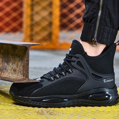 Men's protective shoes, breathable, lightweight, and safe shoes, anti-smashing and anti-puncture work shoes, steel-toe shoes