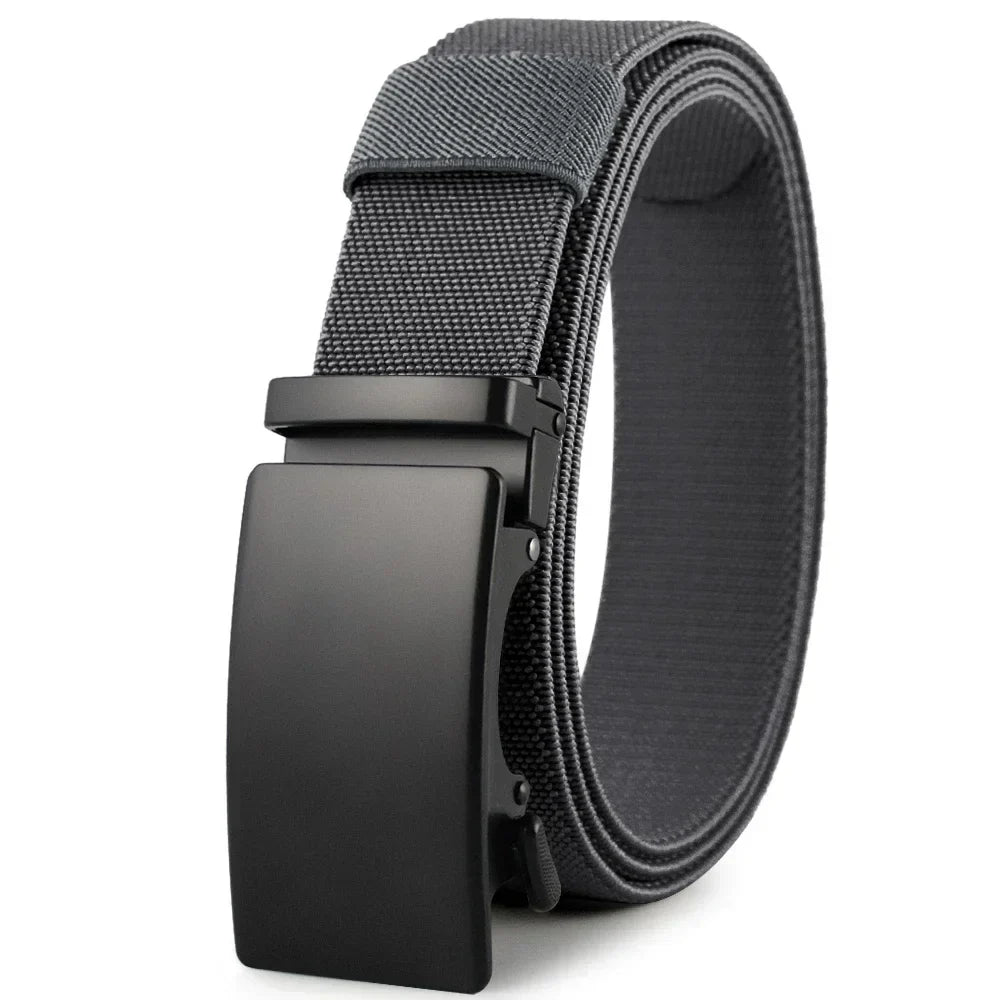 Men Belt Elastic Metal Automatic Buckle Army Outdoor Hunting Tactical Jeans Pants Belt Nylon Breathable Belts 150 Big Size Belts
