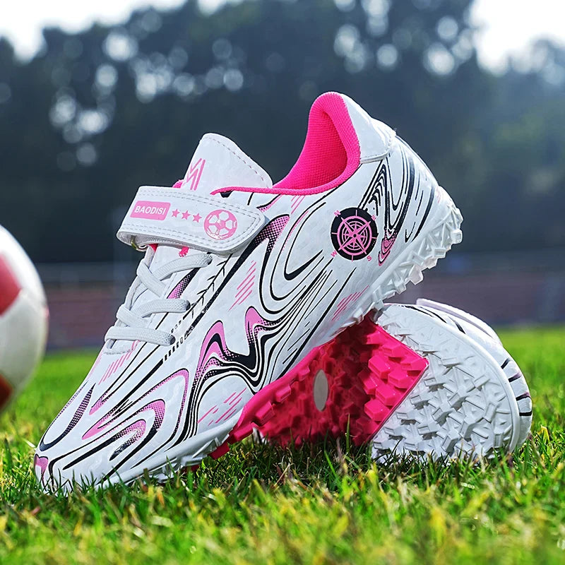 Kids Soccer Cleats Football Shoes Non Slip Breathable Lightweight Training Sneakers Boys Girls Children Football Match Boots