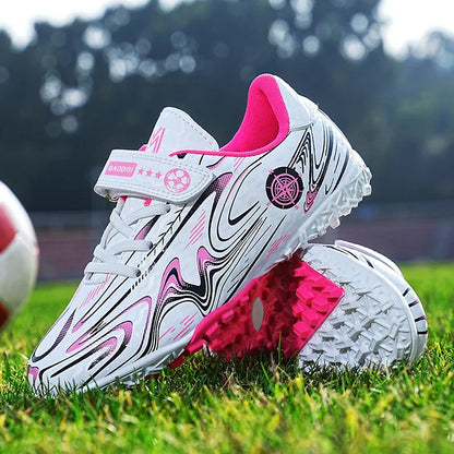 Kids Soccer Cleats Football Shoes Non Slip Breathable Lightweight Training Sneakers Boys Girls Children Football Match Boots