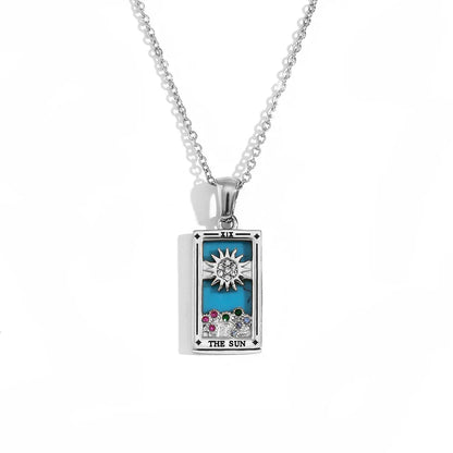 Original New Tarot Queen Lover Magician Moon Necklace Tarnish Free Stainless Steel Jewelry 18K Gold Plated Decoration