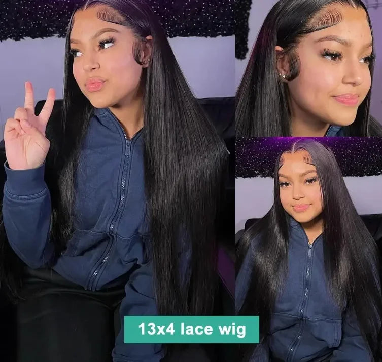 40 42 Inch Bone Straight Human Hair Wigs 13x4 13x6 HD Transparent Lace Frontal Wigs Glueless Straight Lace Front Human Hair Wigs