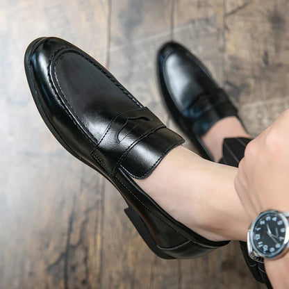 Fashion Formal Leather Shoes For Men Party Social Casual Office Leather Shoes Man Leather Loafers Men's Dress Shoes Large Size