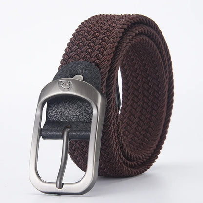 Men's Belt Casual Woven Elastic Belt Outdoor Sports Women's Belt Climbing Work Belt Jeans Suit Pants Men's And Women's Universal
