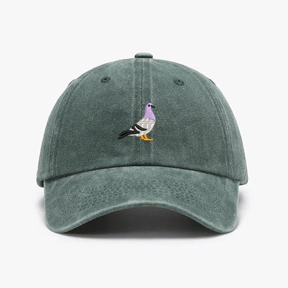 Embroidery Pigeon Design Spring vintage Baseball caps Men Women Water Washed Sunscreen Sun Hat Sports Fishing Sunshade Dad Hat