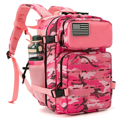 25L Tactical Backpacks for Men survival Laser Cut Molle Daypack Small Bug Out Bag Gym Hking Rucksack with Dual Cup Holders