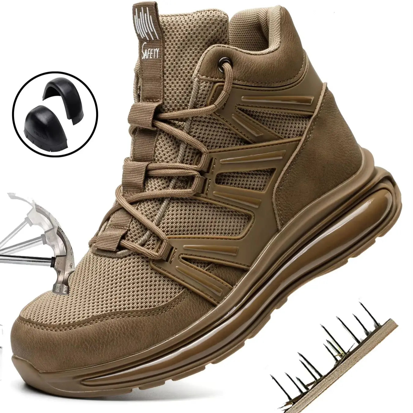 Men Work Safety Shoes Anti-smashing Steel Toe Cap Working Boots Construction Indestructible Work Soft-Soled Sneakers Men Shoes