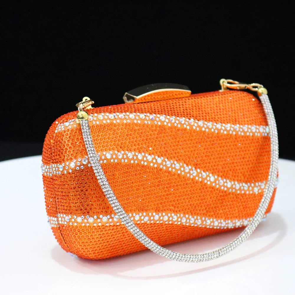 Newest INS Style Orange Color Elegant High Heels Nigeria Popular Design African Ladies Shoes And Bag Set