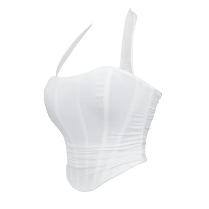 Corset Halter Crop Top Women Camisole Short Cropped Tank Tops Summer Sexy Elegant Nightclub Evening Party Female Clothes