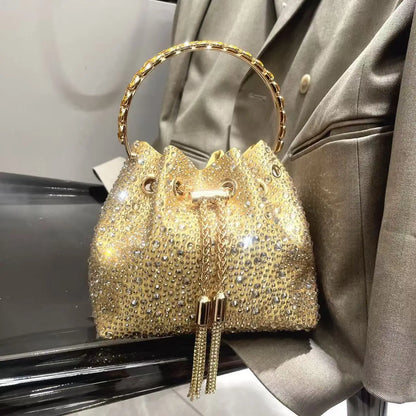 Luxury Designer Women's Handbag Crystal Shiny Rhinestones Diamond Evening Bag Wedding Party Clutch Purse Shoulder Crossbody Bag
