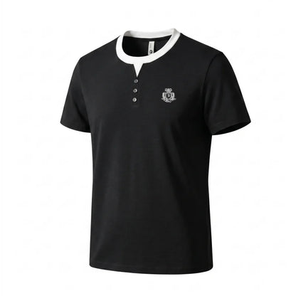 designer men's summer vacation two piece t-shirt round neck embroidered british style short sleeve casual fashion men's wear top