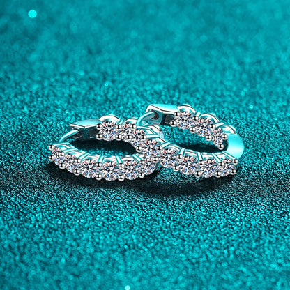 1.8CT D Color Moissanite Diamond Hoop Earrings S925 Sterling Silve Plated 18k Gold Huggie Earring for Women Fine Jewelry Gifts