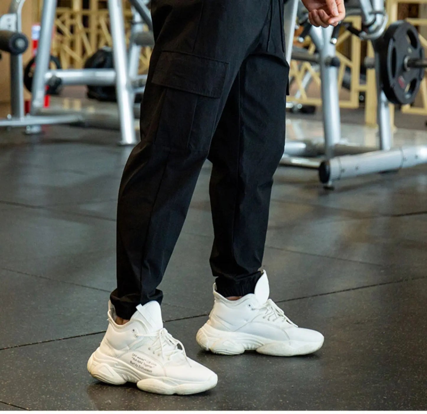 Mens Fast Dry Stretch Long Pants Elastic Waist Casual Drawstring Solid Color Ice Silk for Male Business Fashion Sports Trousers