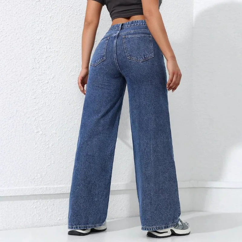 Women Retro Wide Leg Jeans