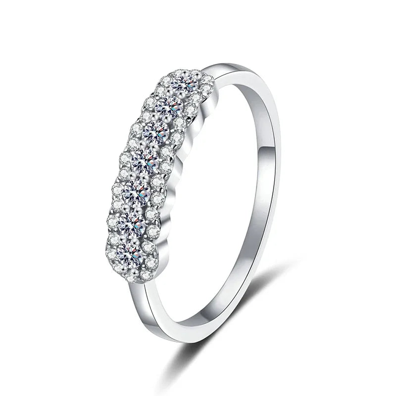 GRA 2mm Full Moissanite Ring for Women Lab Created Diamond S925 Sterling Silver Plated 18k Wedding Jewelry Wholesale