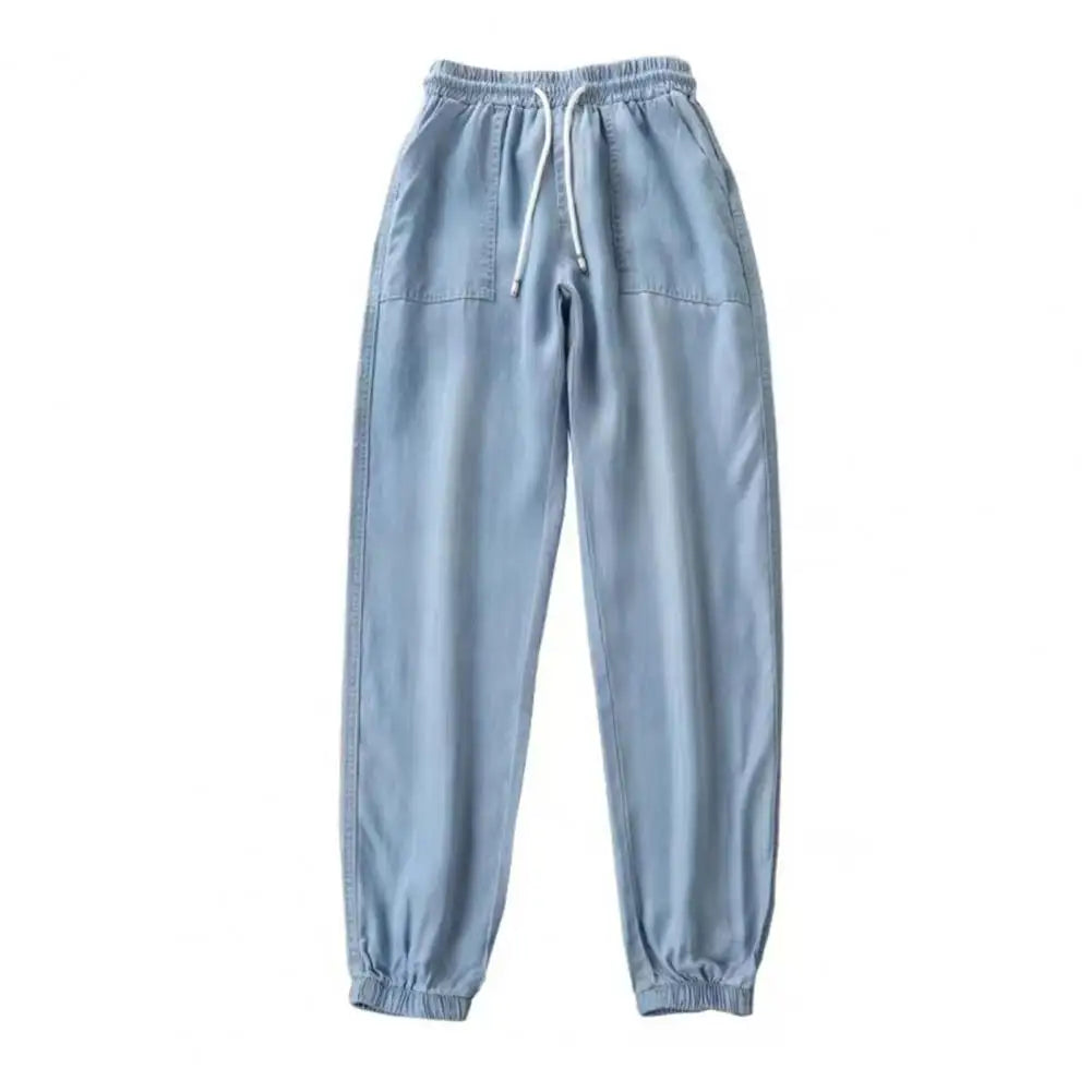 Women Elastic High Waist Drawstring Harem Pants