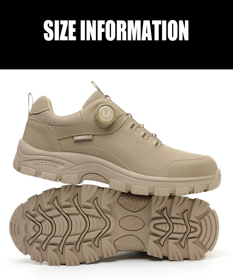 Men's Safety Shoes with Button Design Steel Toe Anti- Crush Resistant And Slip-Resistant Outsole for Outdoor Workshop Workwear