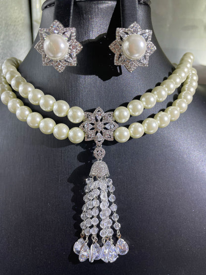 Nigeria 2pcs Bridal Zirconia Jewelry Sets For Women Party, Luxury Dubai Nigeria CZ Crystal Wedding Jewelry Sets