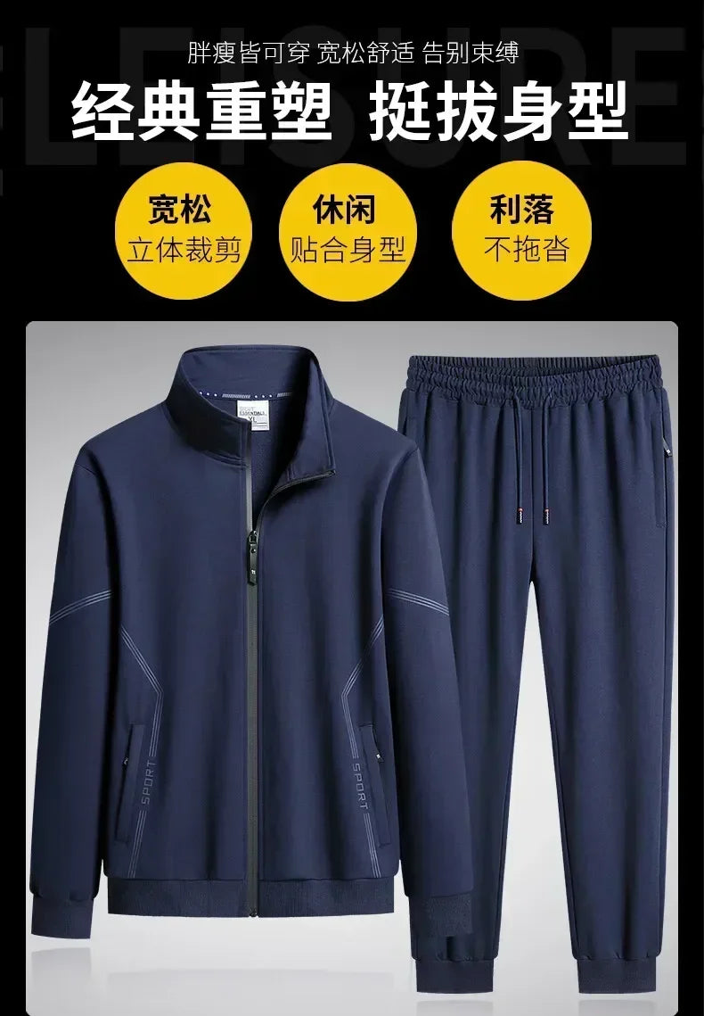 Unisex Jogging Suit MEN Plus Size 6XL 7XL 8XL Men's Tracksuit Suit New Arrive Tracksuit Mens Casual Solid Solor Sweatpant Set