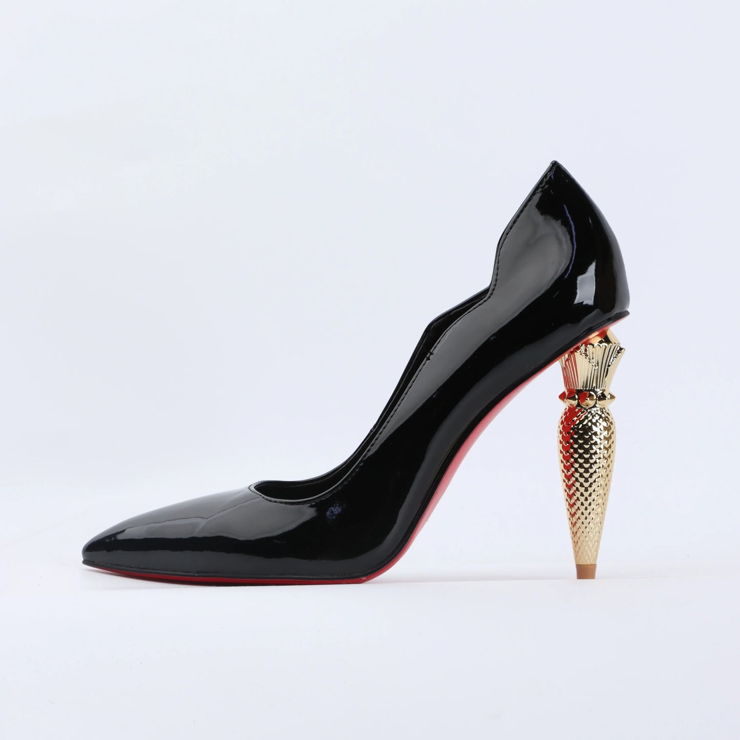 luxury Red Bottom Black Pointed toe Heels for Women Shoes 2024 Elegant and Classy Designer Slingback Heels High Quality big Size