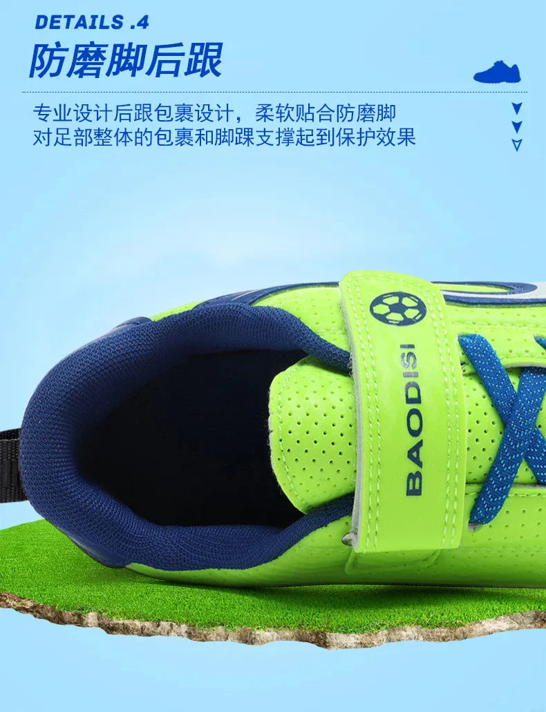 Kids Soccer Shoes Boys Grils Football Boots Non-Slip Training Indoor Outdoor Unisex Athletic Shoes Breathable Ultralight Sports