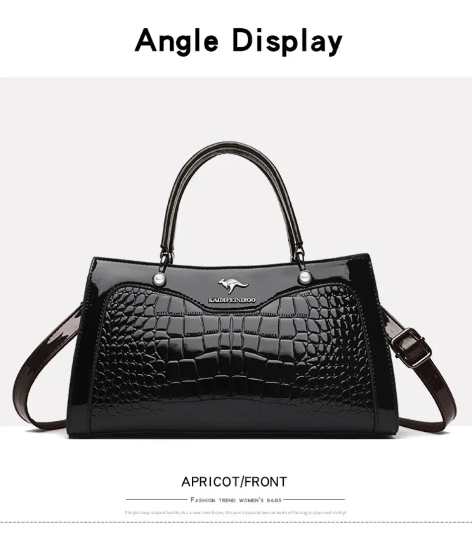 2024 Genuine High Quality  Luxury Handbag Designer Crossbody Bags for Women  Fashion Crocodile Pattern  Shoulder Bag Totes Bags