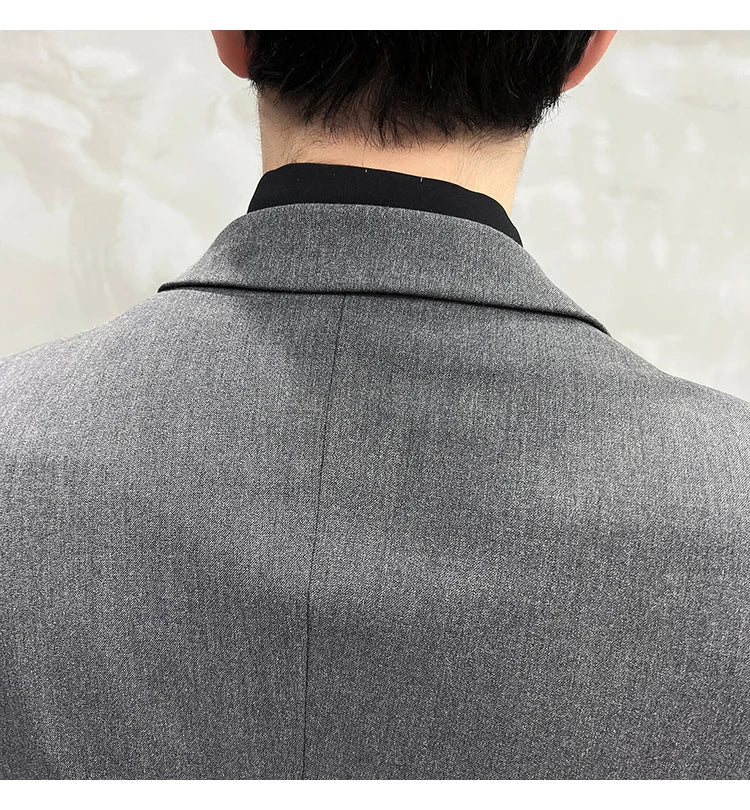 ( Blazer + Vest + Pants ) Boutique Fashion Solid Color Men's Slim Casual Business Suit Three-piece Set Groom Wedding Dress Party