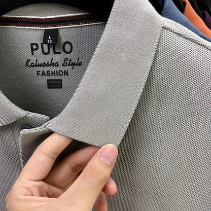 100% Breathable Cotton  Men's 2025 Autumn Long-Sleeve Polo Shirt - Classic Cotton Collared Business Casual Style