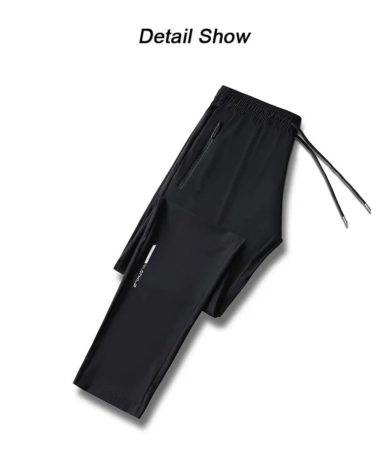 Running Pants Reflective Quick Dry Summer Jogging Trousers Men Gym Thin Cool Male Fishing Hiking Sports Long Pants Breathable