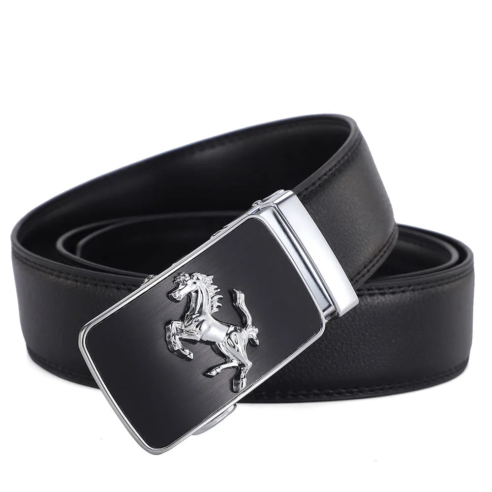 Automatic Buckle Men's Leather Belts Formal Eagle Horse Belt for Men Luxury Designer Brands Male Waist Strap Fashion Accessories