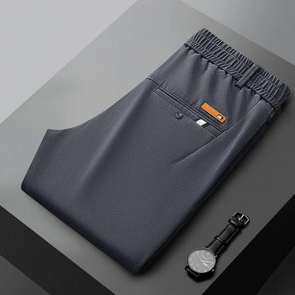 Business Straight Men's Pants Fashion Comfortable Brand Lyocell Soft Trousers Classic Simple Regular Solid Color Slim Pants