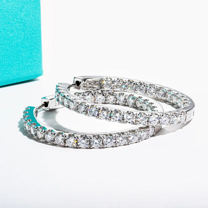 3mm 5.6cttw D Color Moissanite Big Hoop Earrings 925 Sterling Silver Luxury Huggie Earring For Women Jewelry Wholesale