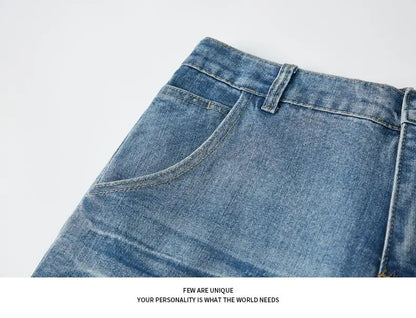 Retro Denim Pants Men's Jeans Loose Straight Casual Trousers Vintage Jeans Y2k Clothes Men's Pants Baggy Jeans Man  Four Seasons