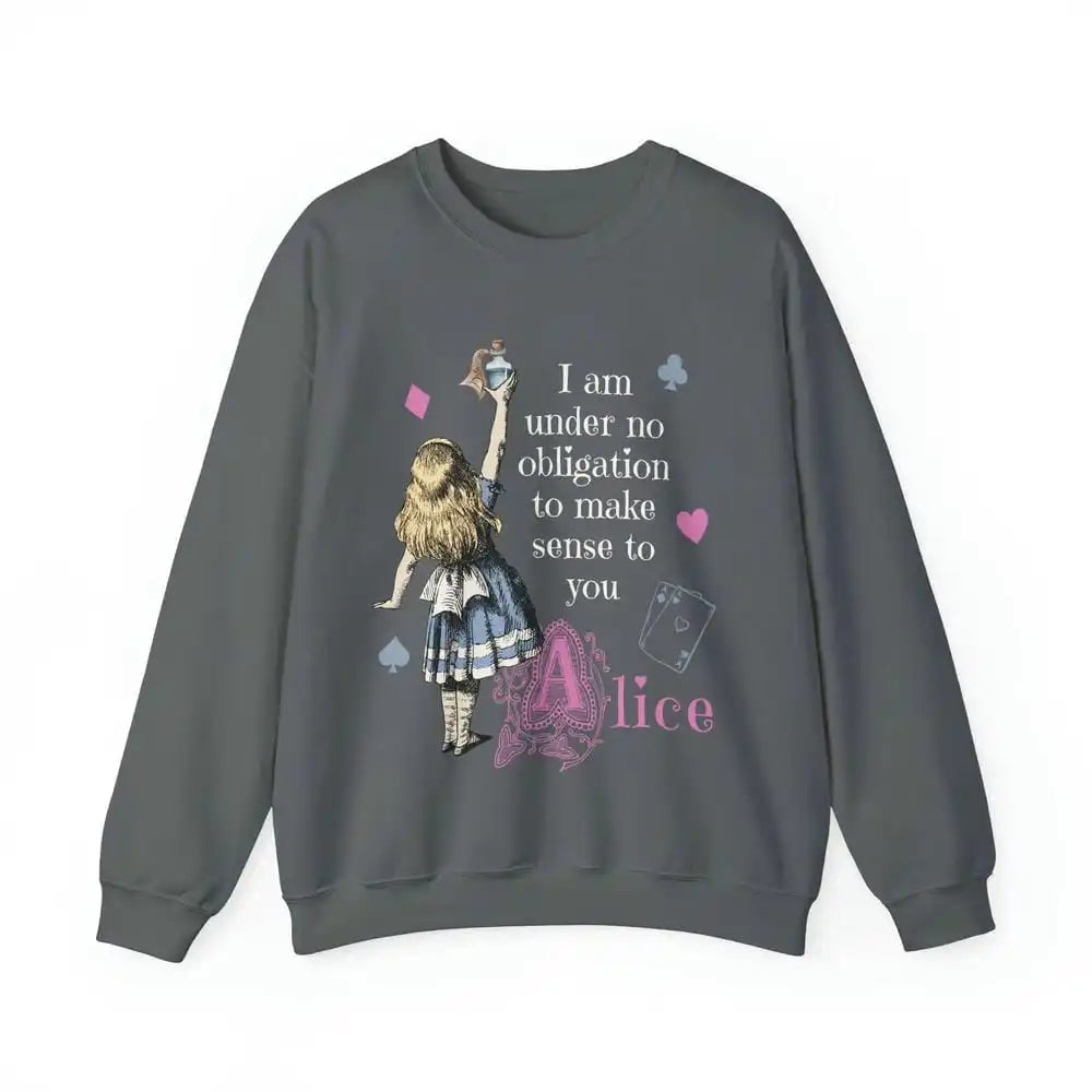 Alice in Wonderland Sweater Bookish Sweatshirt Alice in Wonderland Literary Comfort Fleece Sweatshirt Crewneck Y2K Streetwear