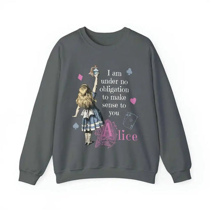 Alice in Wonderland Sweater Bookish Sweatshirt Alice in Wonderland Literary Comfort Fleece Sweatshirt Crewneck Y2K Streetwear