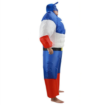 2026  Inflatable Captain Hulk Super hero Cosplay Jumpsuit Costume Halloween for Man Party