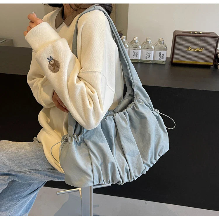 Hot Selling Fashion Nylon Pleated Women's Crossbody Bag 2026 New Casual Trend Versatile Large Capacity Tote Women's Shoulder Bag