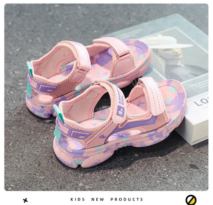 2025 Summer Boys Soft Sandals Fashion Children Shoes Autumn Light Cartoon Sandalias Flat Beach 4-12 Years Old Kids Shoes 12yrs