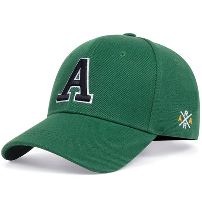 Unisex  A Letter Embroidery Baseball Cap Spring and Autumn Snapback Hat Adjustable Casual Cap Sunscreen Hat