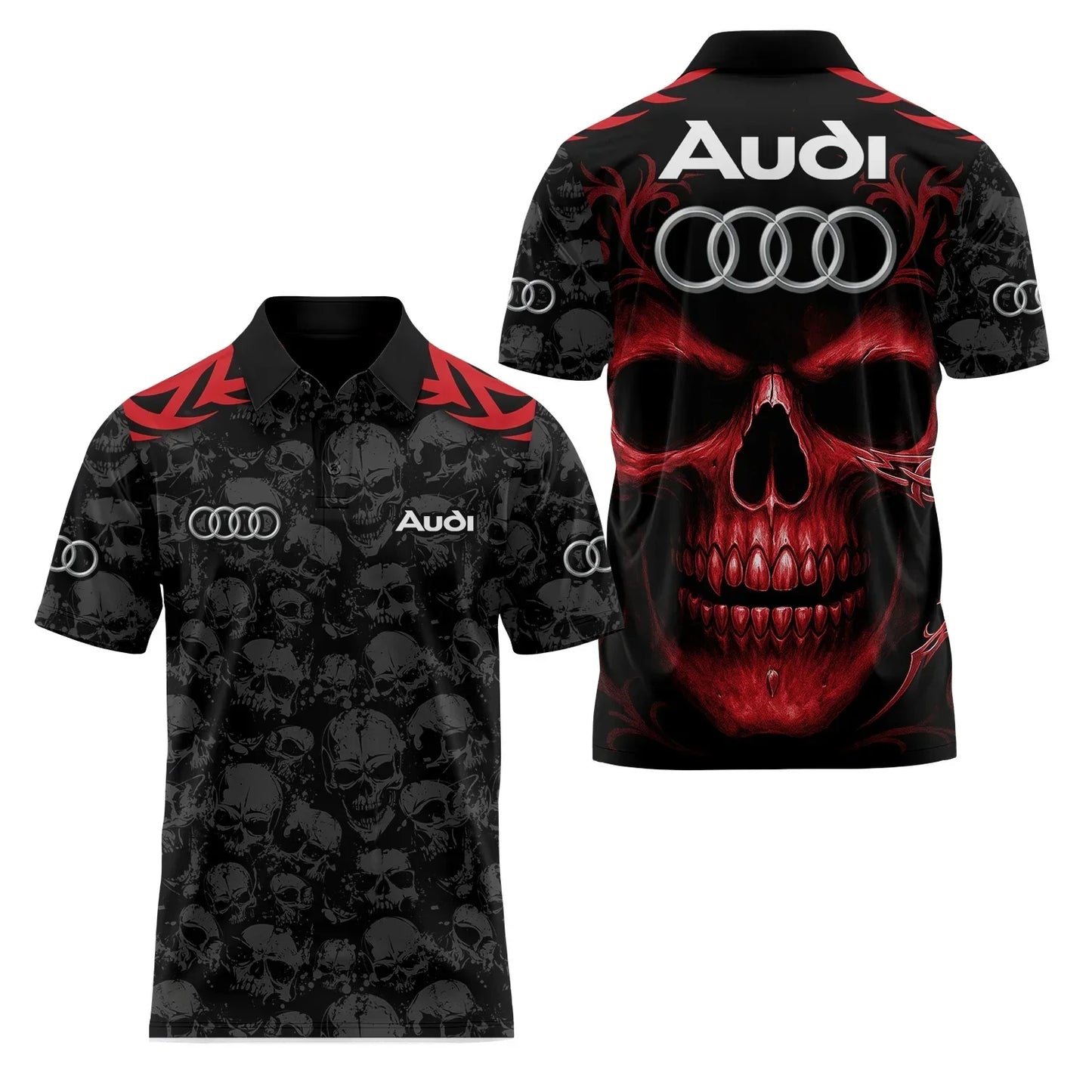 Short-Sleeved Polo Shirt 3D Printed 4S Fast Dry Sport Collar T-Shirt for Store Staff Fashionable