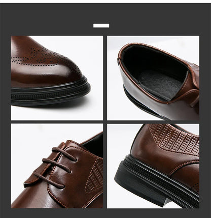 High Quality Mens Shoes 2026 New British Style High-End Leather Shoes Formal Business Wedding Groom Derby Shoes Hot Selling Shoe