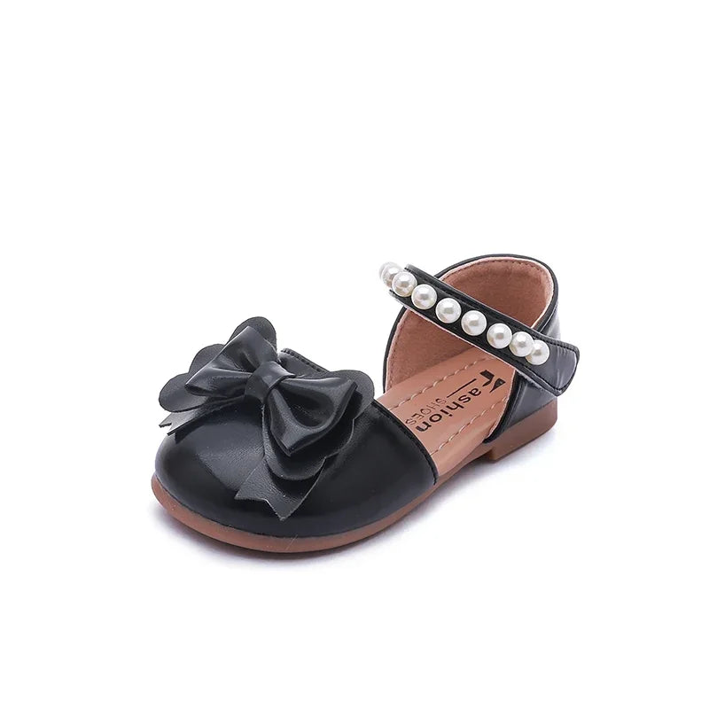 New Children Princess Sandals Sweet Pearl Summer Little Girl Wedding Party Shoes Elegant Fashion Kids Causal Pearl Flat Sandals