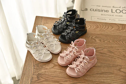 Size 21-36 Kids Sandals For Girl Summer Outdoor Beach Shoes Girls Gladiator Sandals Small Cute Bowknot Baby Toddler Girl Sandals