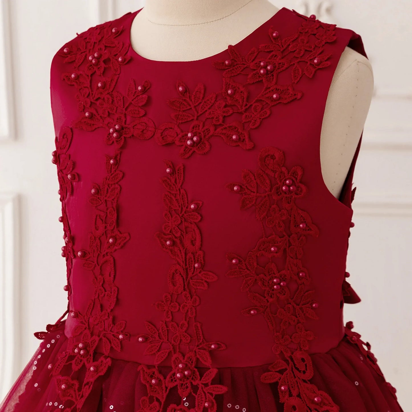 Summer Flower Baptism Bridesmaids Girls Dress Tulle Wedding Birthday Princess Party Dress Girls Graduation Evening Kids Clothing
