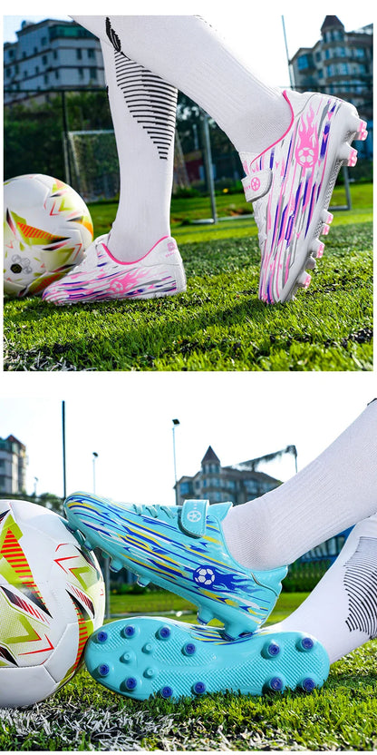 Kids Youth Soccer Shoes Boys Girls Football Cleats TF FG Training Sneakers Non-Slip Grass Artificial Grass Sport Boots