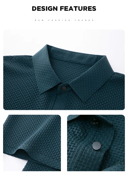 Upto EUR Sizes Tall Man Brand Top-Quality Men's Golf Shirt Lop-up Hollow Short-sleeved Polo Shirt SummerIce Silk Breathable Tee